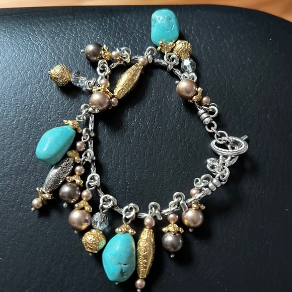 Brighton gold silver pearls grey gold necklace - Picture 2 of 11